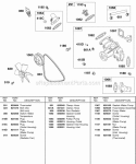 Water Pump Vee Belt Radiator Fan Diagram and Parts List for 581447-0375-E2  Briggs and Stratton Engine